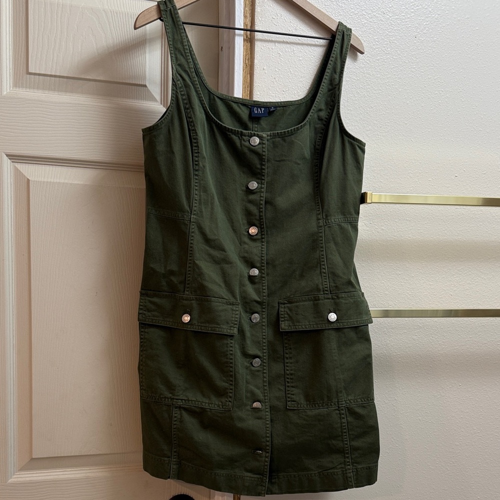 GAP Olive Button-Down Dress